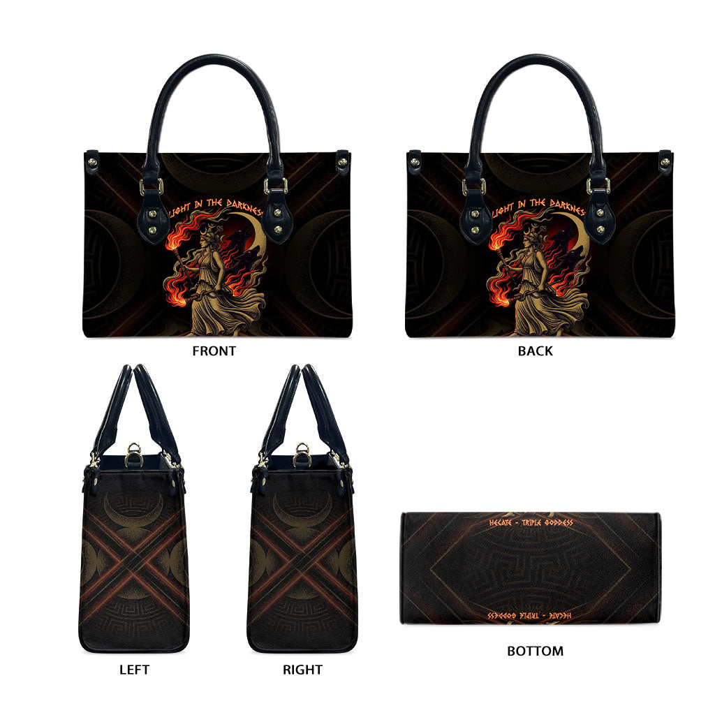 Hecate Triple Goddess Leather Bag Greek Hecate Flaming Torches Key Snake And Hounds