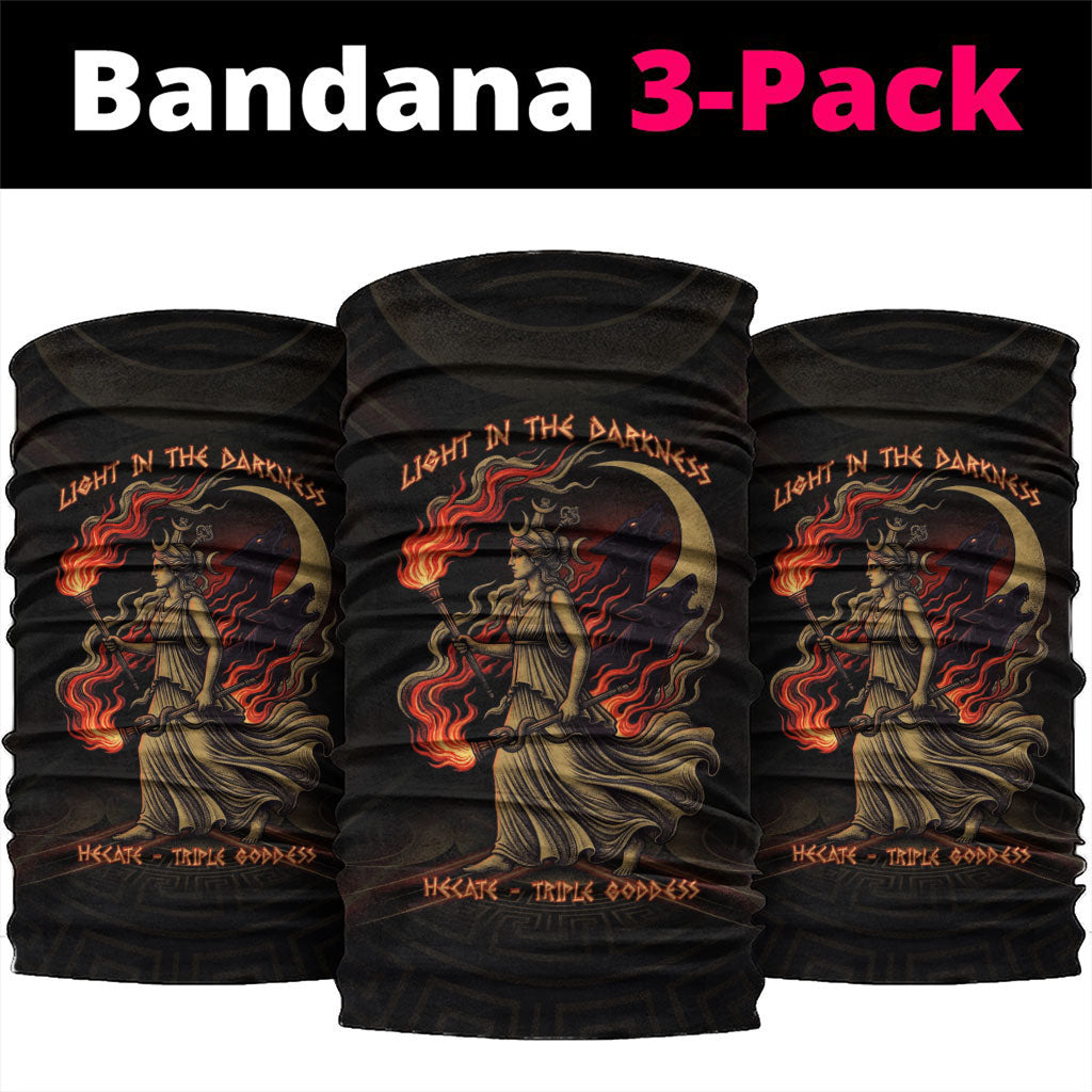 Hecate Triple Goddess Neck Gaiter Greek Hecate Flaming Torches Key Snake And Hounds