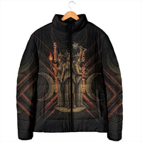 Hecate Triple Goddess Padded Jacket Greek Hecate Flaming Torches Key Snake And Hounds