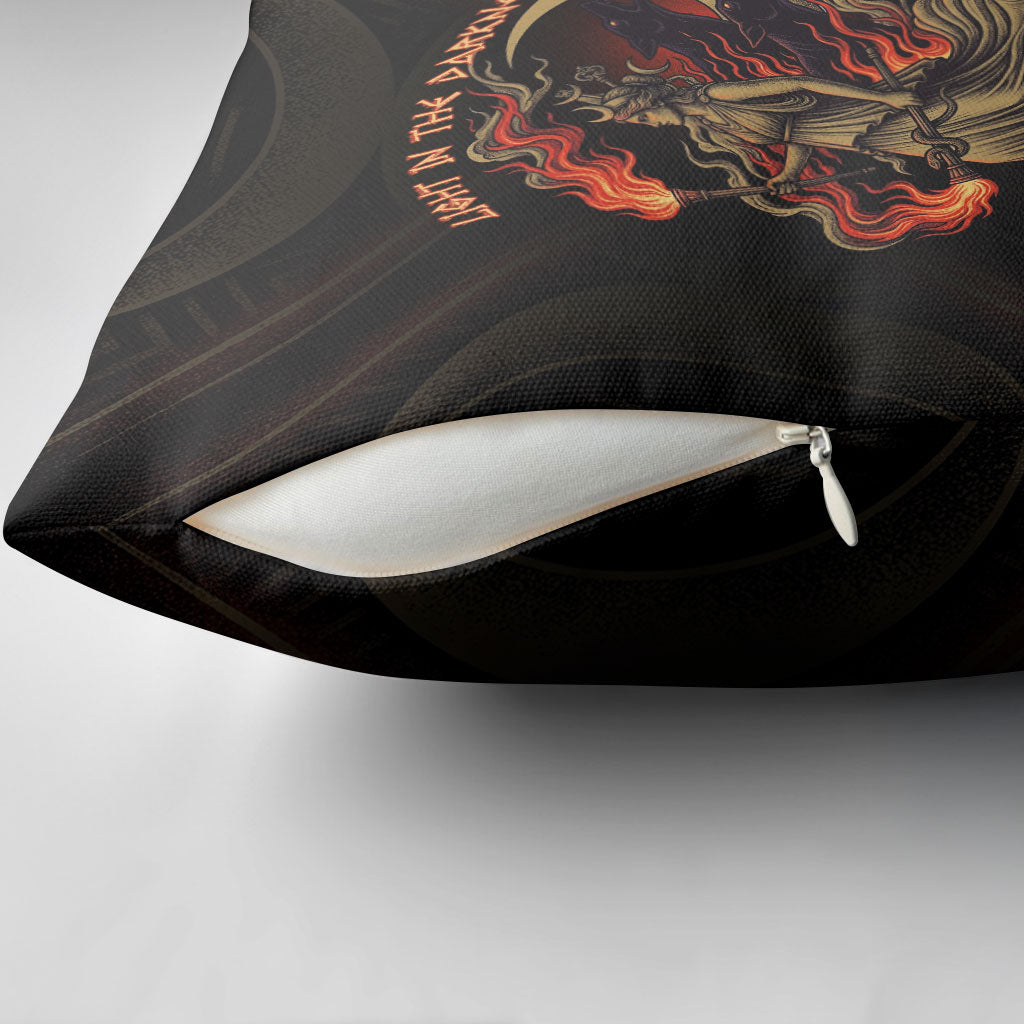 Hecate Triple Goddess Pillow Cover Greek Hecate Flaming Torches Key Snake And Hounds
