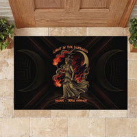Hecate Triple Goddess Rubber Doormat Greek Hecate Flaming Torches Key Snake And Hounds