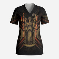 Hecate Triple Goddess Scrub Top Greek Hecate Flaming Torches Key Snake And Hounds
