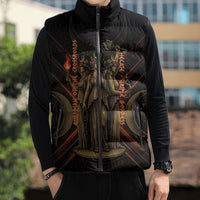 Hecate Triple Goddess Sleeveless Puffer Jacket Greek Hecate Flaming Torches Key Snake And Hounds