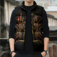 Hecate Triple Goddess Sleeveless Puffer Jacket Greek Hecate Flaming Torches Key Snake And Hounds