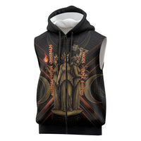 Hecate Triple Goddess Sleeveless Zip Hoodie Greek Hecate Flaming Torches Key Snake And Hounds