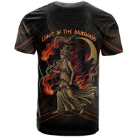Hecate Triple Goddess T Shirt Greek Hecate Flaming Torches Key Snake And Hounds