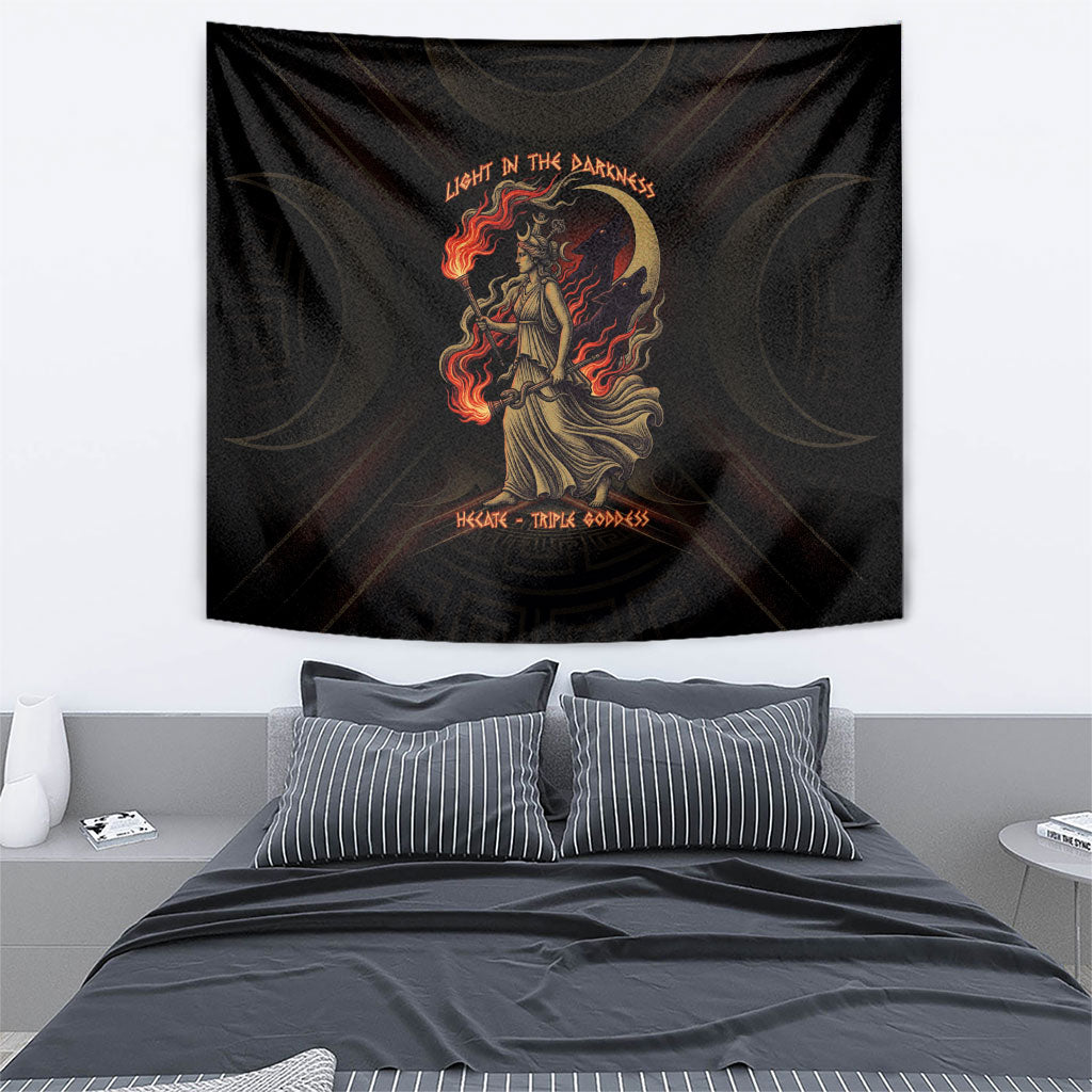 Hecate Triple Goddess Tapestry Greek Hecate Flaming Torches Key Snake And Hounds