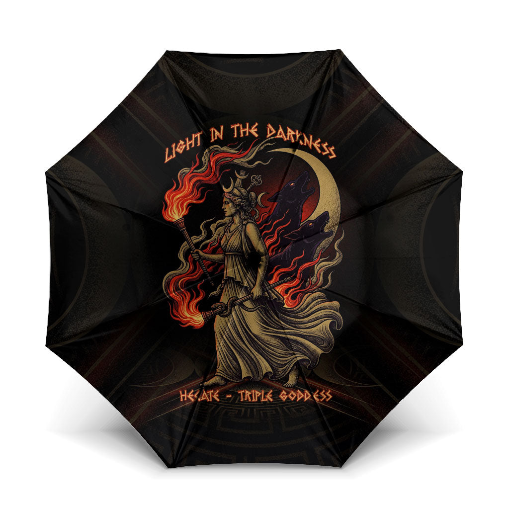 Hecate Triple Goddess Umbrella Greek Hecate Flaming Torches Key Snake And Hounds