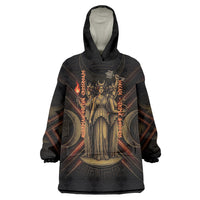Hecate Triple Goddess Wearable Blanket Hoodie Greek Hecate Flaming Torches Key Snake And Hounds
