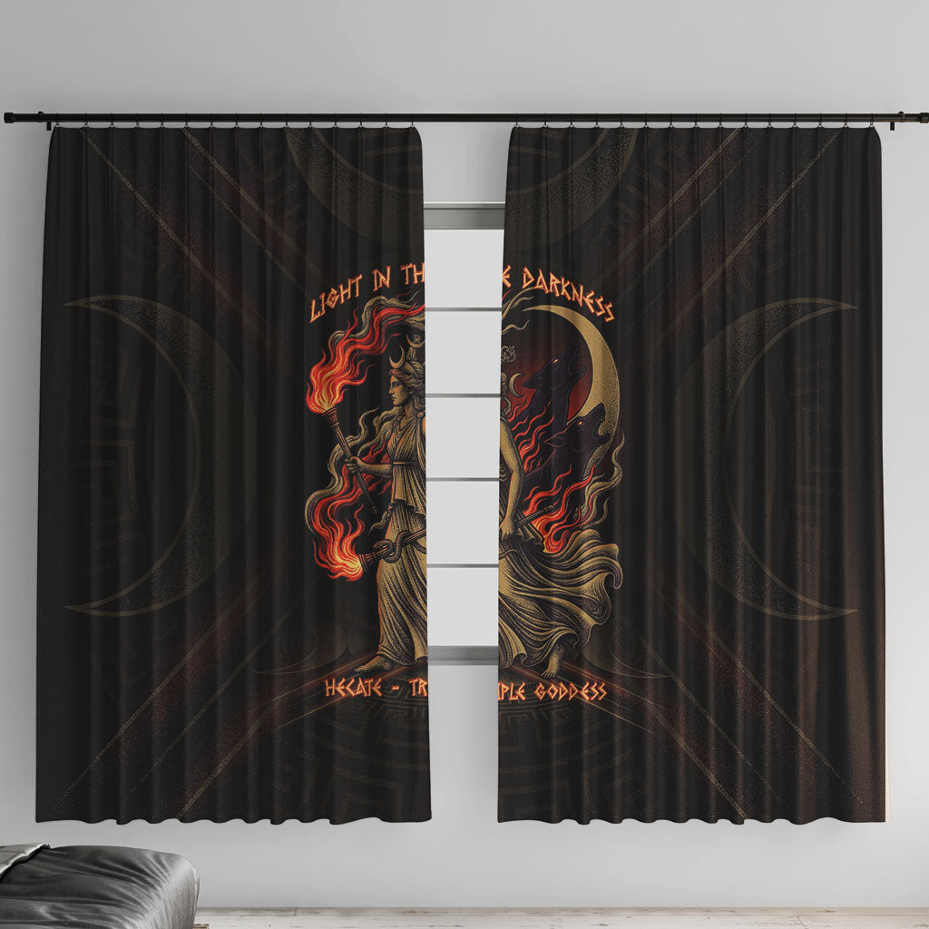 Hecate Triple Goddess Window Curtain Greek Hecate Flaming Torches Key Snake And Hounds