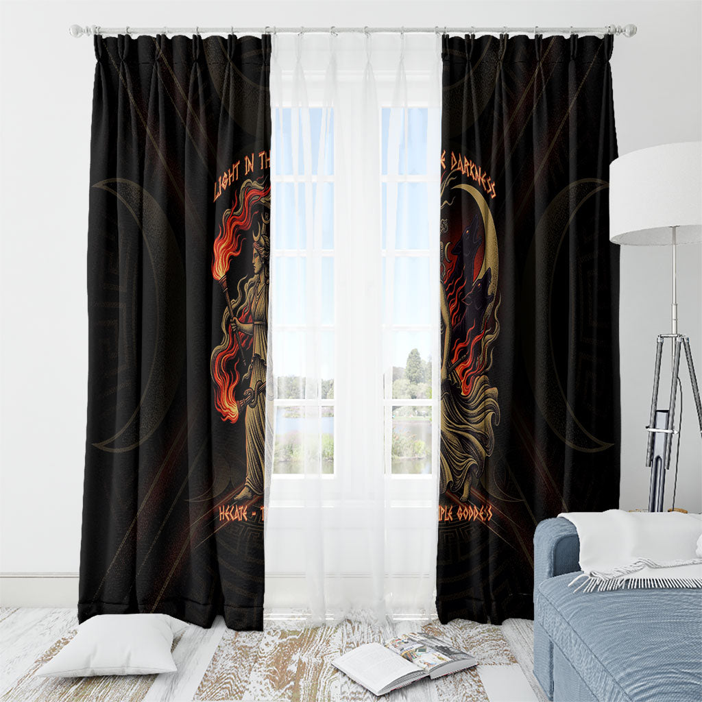 Hecate Triple Goddess Window Curtain Greek Hecate Flaming Torches Key Snake And Hounds