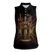 Hecate Triple Goddess Women Sleeveless Polo Shirt Greek Hecate Flaming Torches Key Snake And Hounds