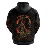 Hecate Triple Goddess Zip Hoodie Greek Hecate Flaming Torches Key Snake And Hounds