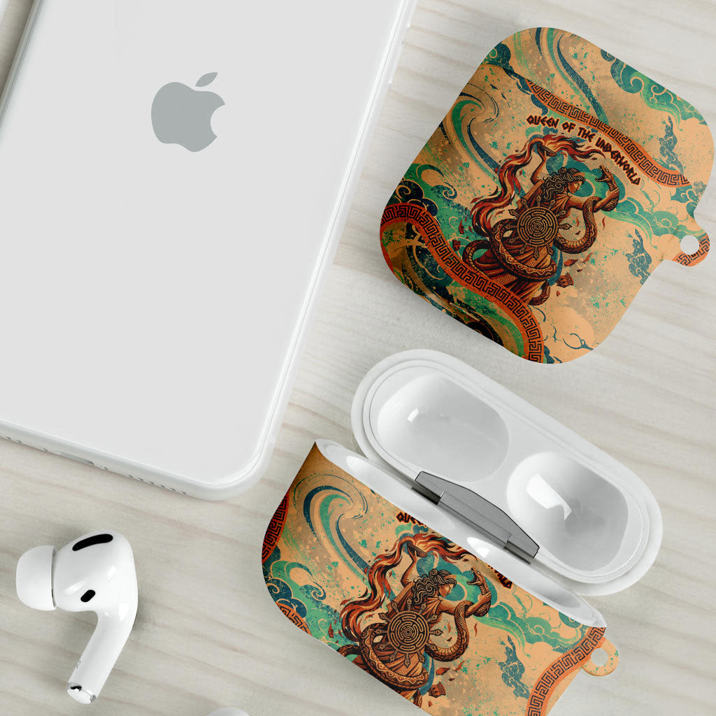 Hecate Goddess Of Witchcraft AirPods Case Hecate Flaming Torch Serpent And Strophalos Wheel Greek