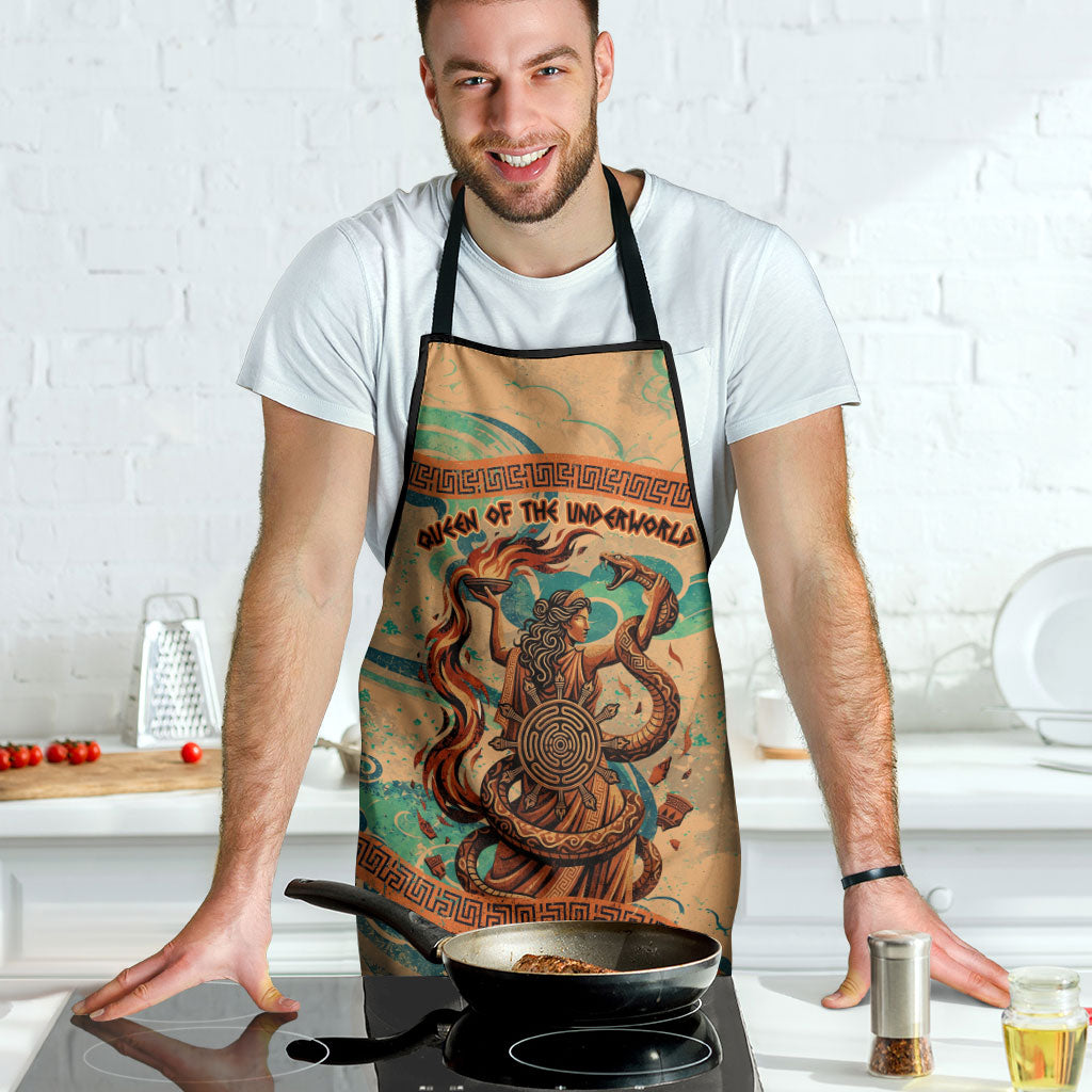 Hecate Goddess Of Witchcraft Apron Hecate Flaming Torch Serpent And Strophalos Wheel Greek