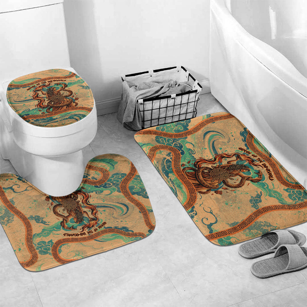Hecate Goddess Of Witchcraft Bathroom Set Hecate Flaming Torch Serpent And Strophalos Wheel Greek