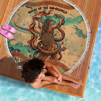 Hecate Goddess Of Witchcraft Beach Blanket Hecate Flaming Torch Serpent And Strophalos Wheel Greek