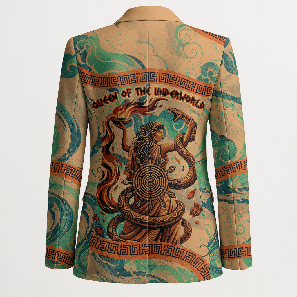 Hecate Goddess Of Witchcraft Blazer Hecate Flaming Torch Serpent And Strophalos Wheel Greek