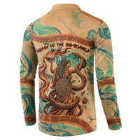 Hecate Goddess Of Witchcraft Button Sweatshirt Hecate Flaming Torch Serpent And Strophalos Wheel Greek