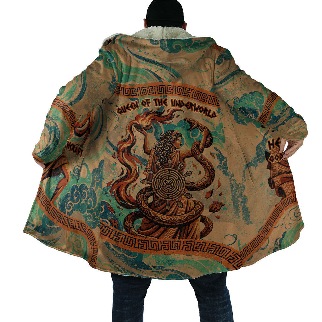 Hecate Goddess Of Witchcraft Cloak Hecate Flaming Torch Serpent And Strophalos Wheel Greek