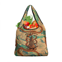 Hecate Goddess Of Witchcraft Grocery Bag Hecate Flaming Torch Serpent And Strophalos Wheel Greek