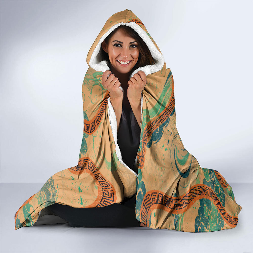Hecate Goddess Of Witchcraft Hooded Blanket Hecate Flaming Torch Serpent And Strophalos Wheel Greek
