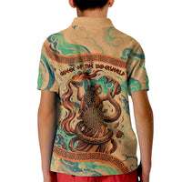 Hecate Goddess Of Witchcraft Kid Polo Shirt Hecate Flaming Torch Serpent And Strophalos Wheel Greek