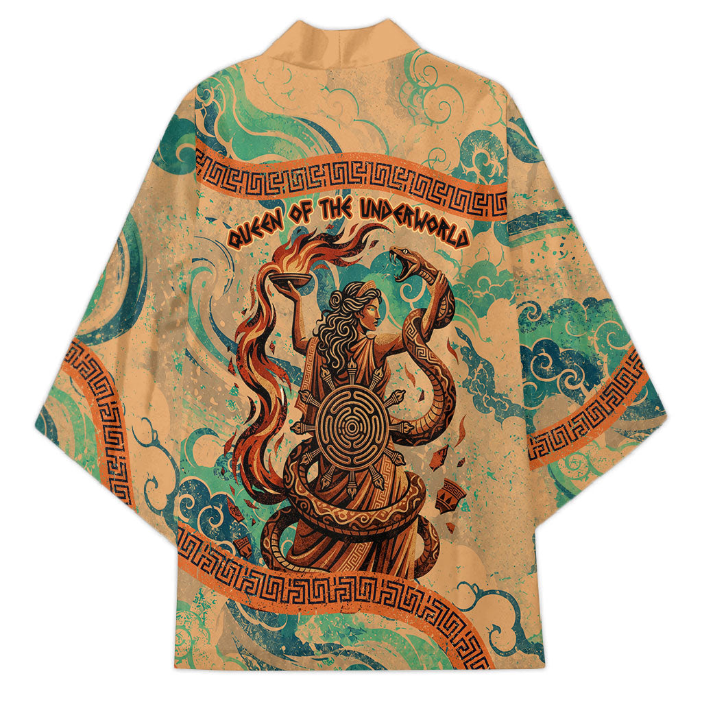 Hecate Goddess Of Witchcraft Kimono Hecate Flaming Torch Serpent And Strophalos Wheel Greek