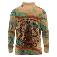 Hecate Goddess Of Witchcraft Long Sleeve Polo Shirt Hecate Flaming Torch Serpent And Strophalos Wheel Greek
