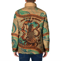 Hecate Goddess Of Witchcraft Padded Jacket Hecate Flaming Torch Serpent And Strophalos Wheel Greek