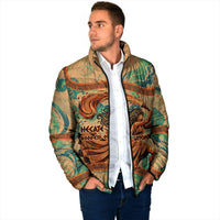Hecate Goddess Of Witchcraft Padded Jacket Hecate Flaming Torch Serpent And Strophalos Wheel Greek