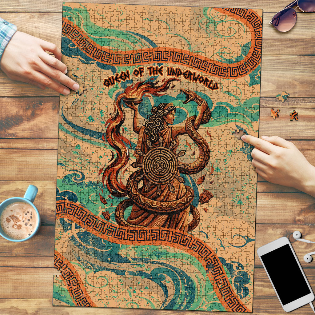 Hecate Goddess Of Witchcraft Puzzle Hecate Flaming Torch Serpent And Strophalos Wheel Greek