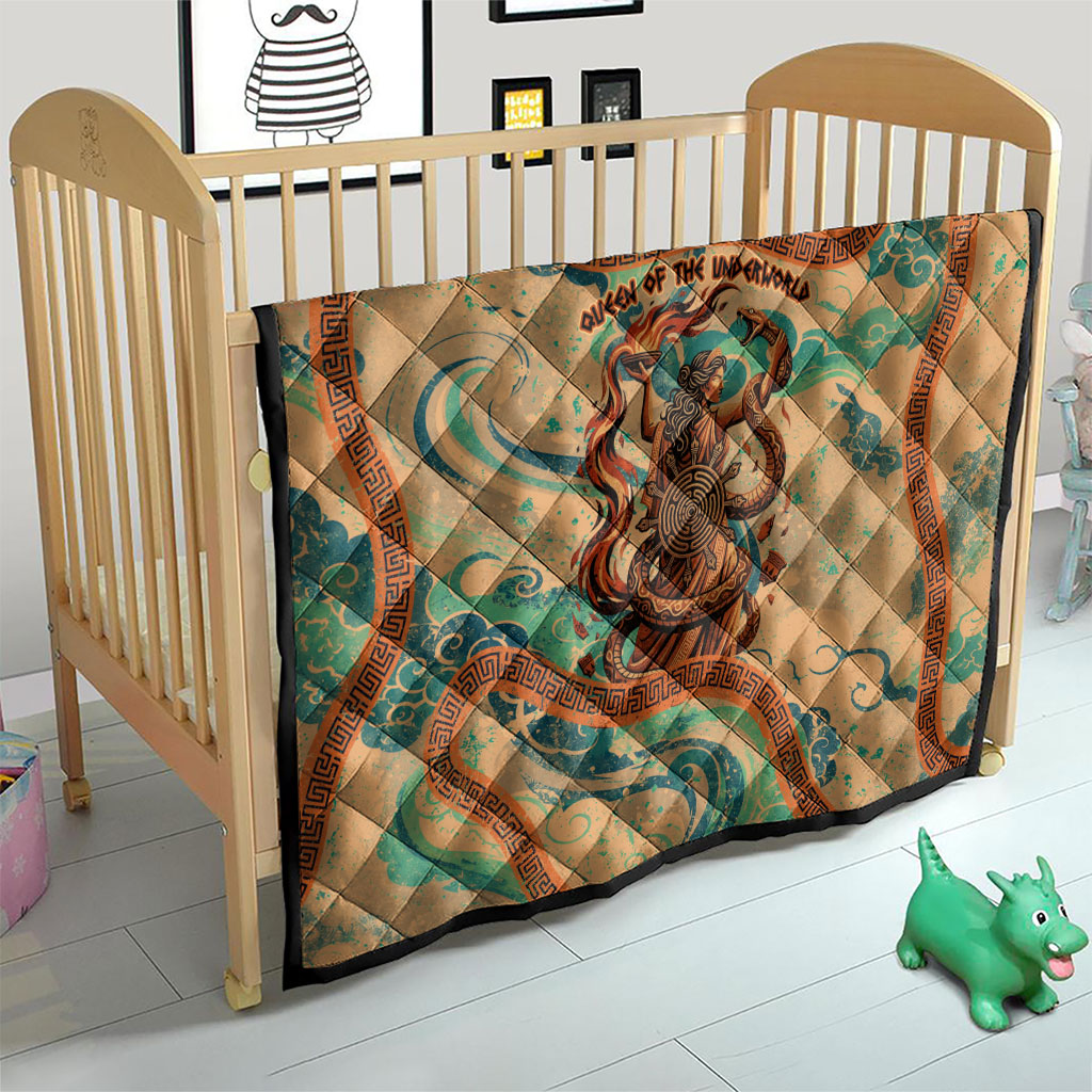 Hecate Goddess Of Witchcraft Quilt Hecate Flaming Torch Serpent And Strophalos Wheel Greek