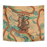 Hecate Goddess Of Witchcraft Tapestry Hecate Flaming Torch Serpent And Strophalos Wheel Greek