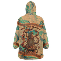 Hecate Goddess Of Witchcraft Wearable Blanket Hoodie Hecate Flaming Torch Serpent And Strophalos Wheel Greek