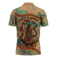 Hecate Goddess Of Witchcraft Zipper Polo Shirt Hecate Flaming Torch Serpent And Strophalos Wheel Greek