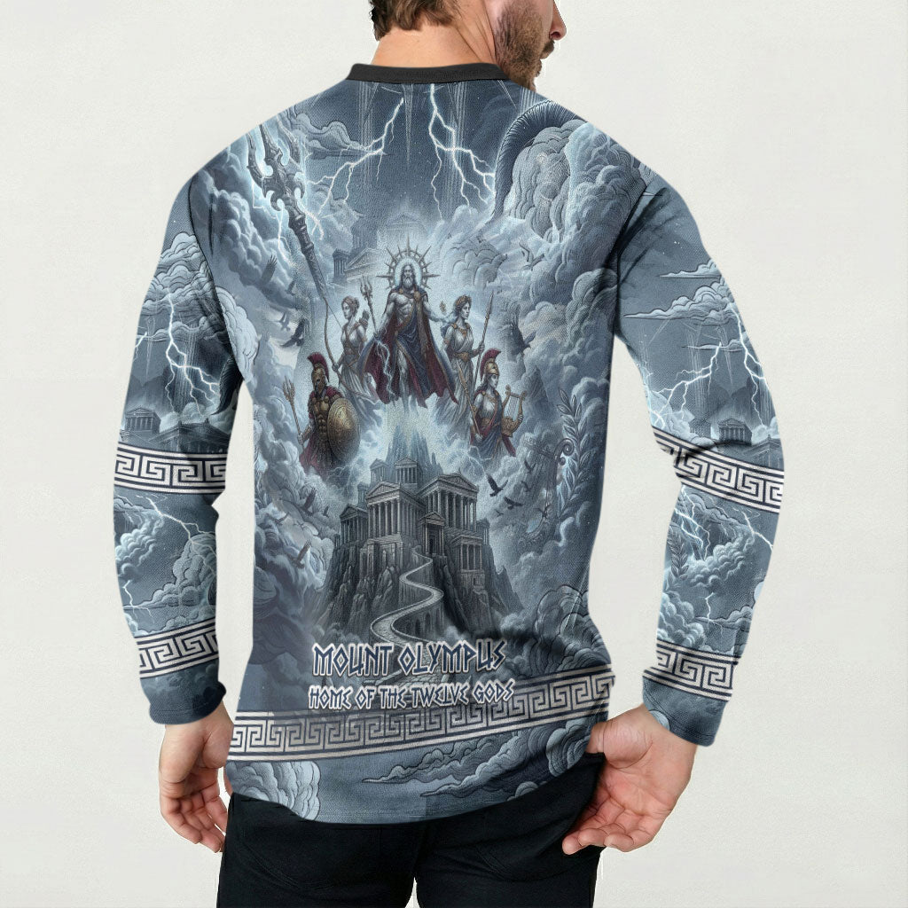 Mount Olympus Button Sweatshirt Throne Of The Twelve Gods Greek Mythology