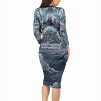 Mount Olympus Long Sleeve Bodycon Dress Throne Of The Twelve Gods Greek Mythology