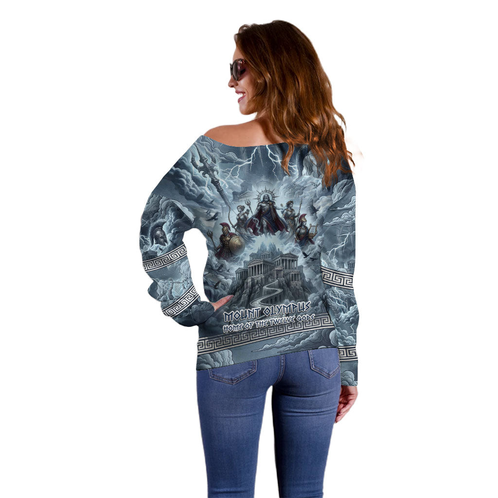 Mount Olympus Off Shoulder Sweater Throne Of The Twelve Gods Greek Mythology