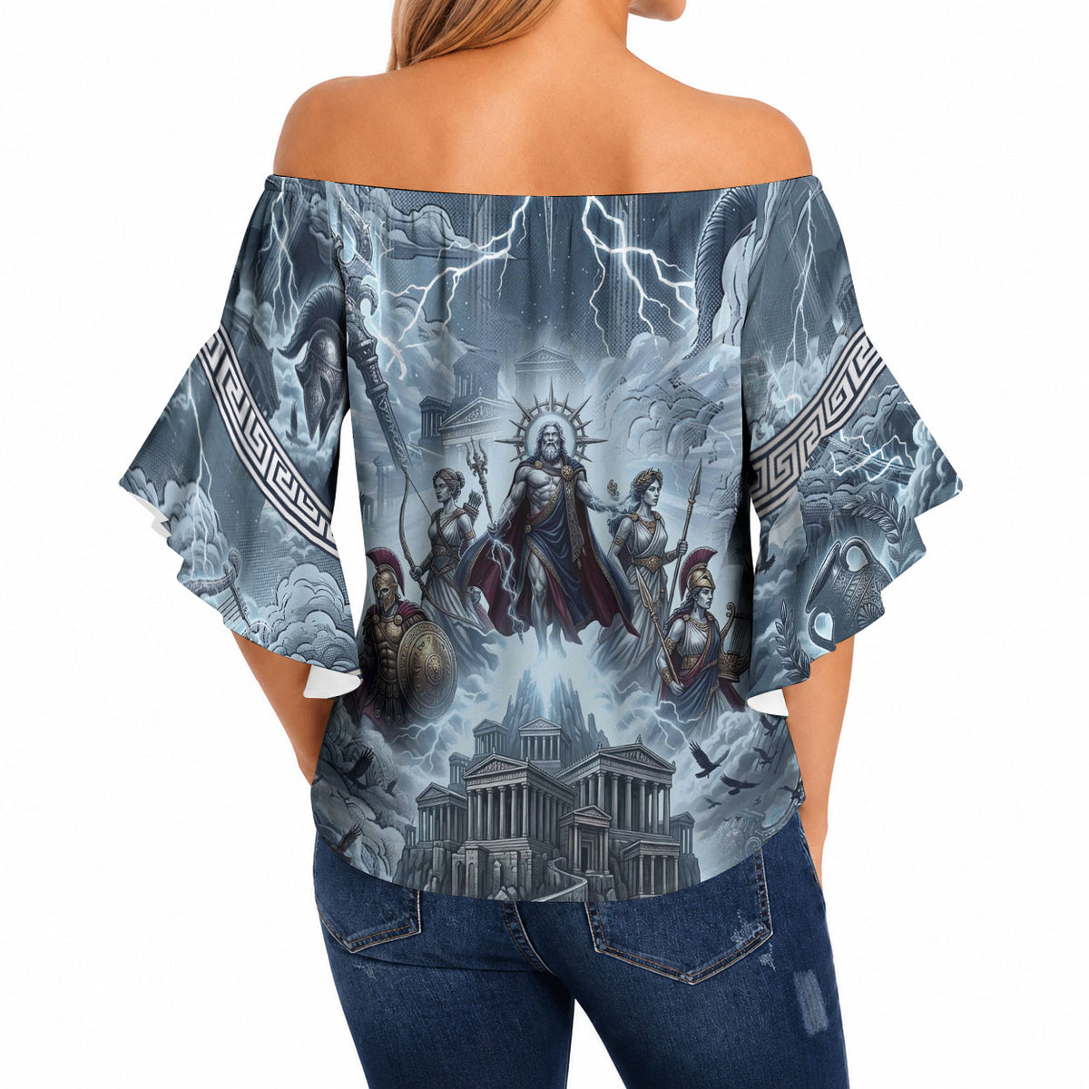 Mount Olympus Off Shoulder Wrap Waist Top Throne Of The Twelve Gods Greek Mythology