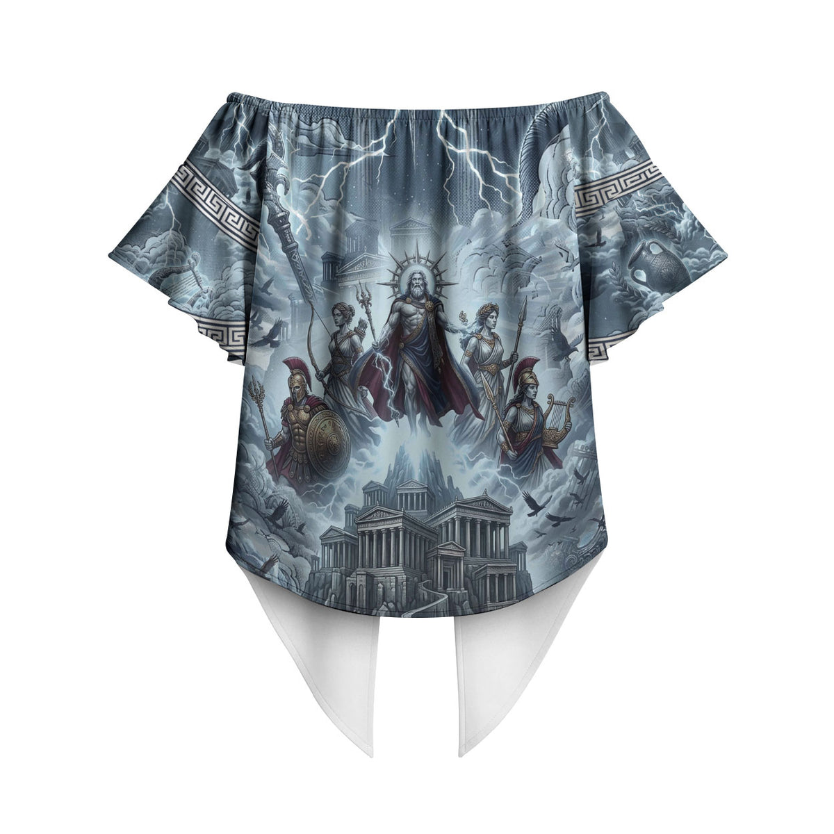 Mount Olympus Off Shoulder Wrap Waist Top Throne Of The Twelve Gods Greek Mythology