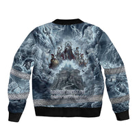 Mount Olympus Sleeve Zip Bomber Jacket Throne Of The Twelve Gods Greek Mythology