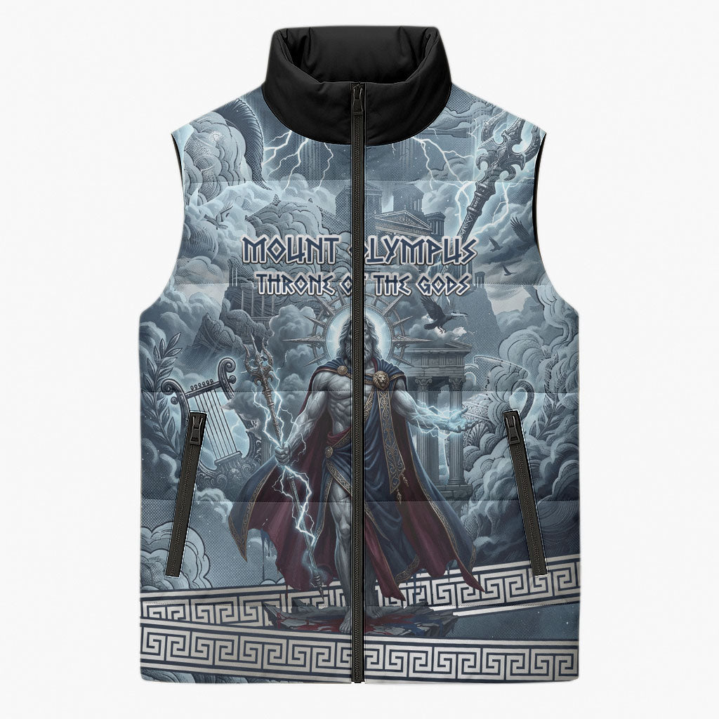 Mount Olympus Sleeveless Puffer Jacket Throne Of The Twelve Gods Greek Mythology