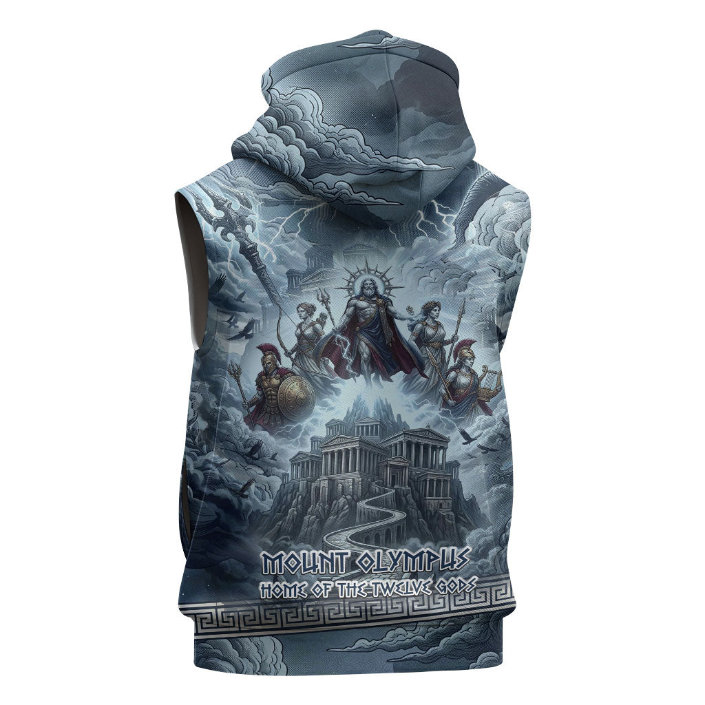 Mount Olympus Sleeveless Zip Hoodie Throne Of The Twelve Gods Greek Mythology