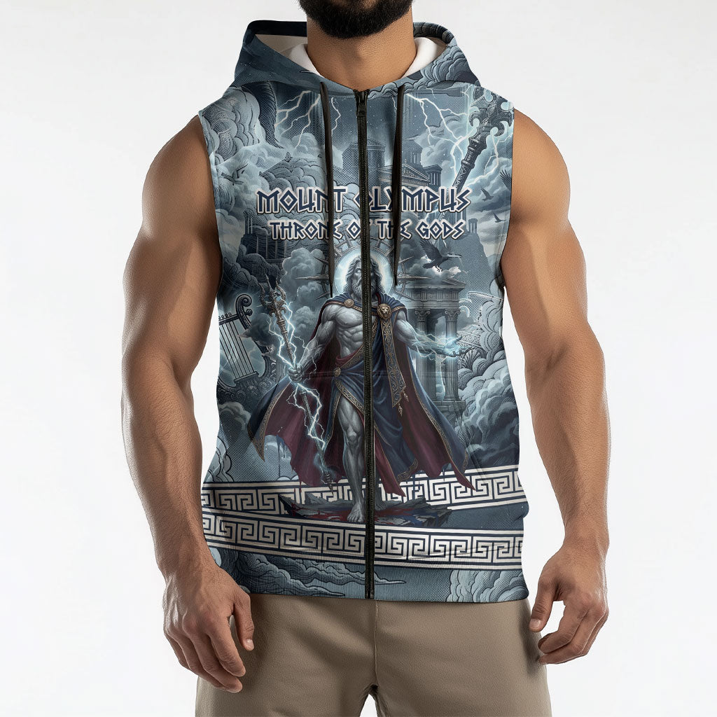 Mount Olympus Sleeveless Zip Hoodie Throne Of The Twelve Gods Greek Mythology