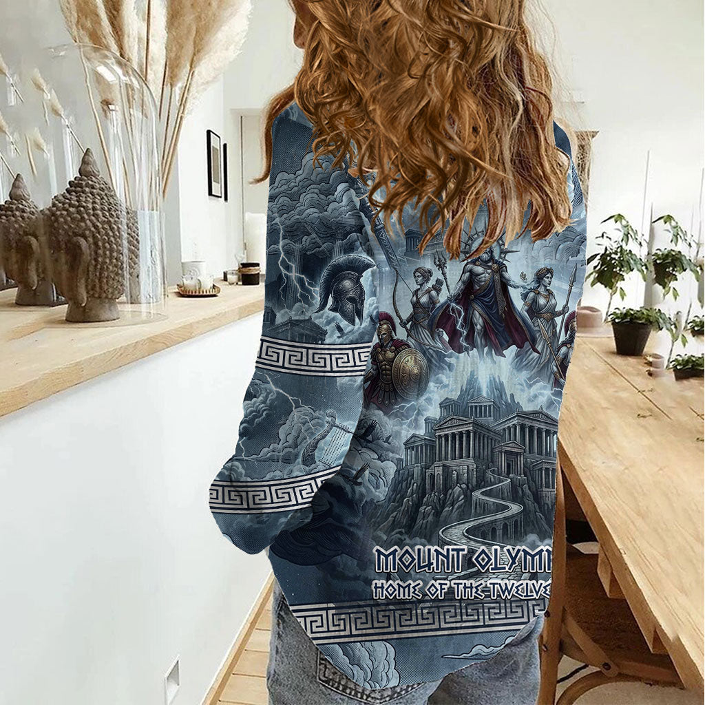 Mount Olympus Women Casual Shirt Throne Of The Twelve Gods Greek Mythology