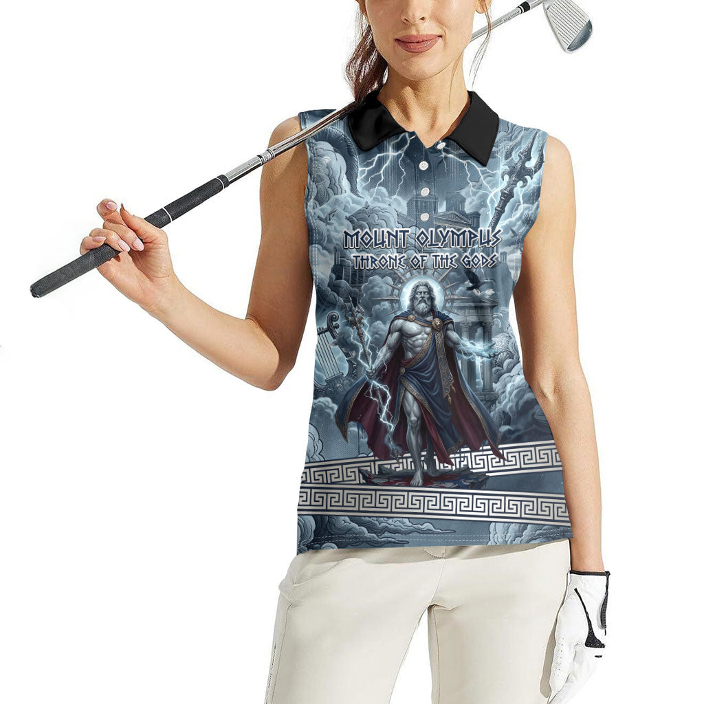 Mount Olympus Women Sleeveless Polo Shirt Throne Of The Twelve Gods Greek Mythology