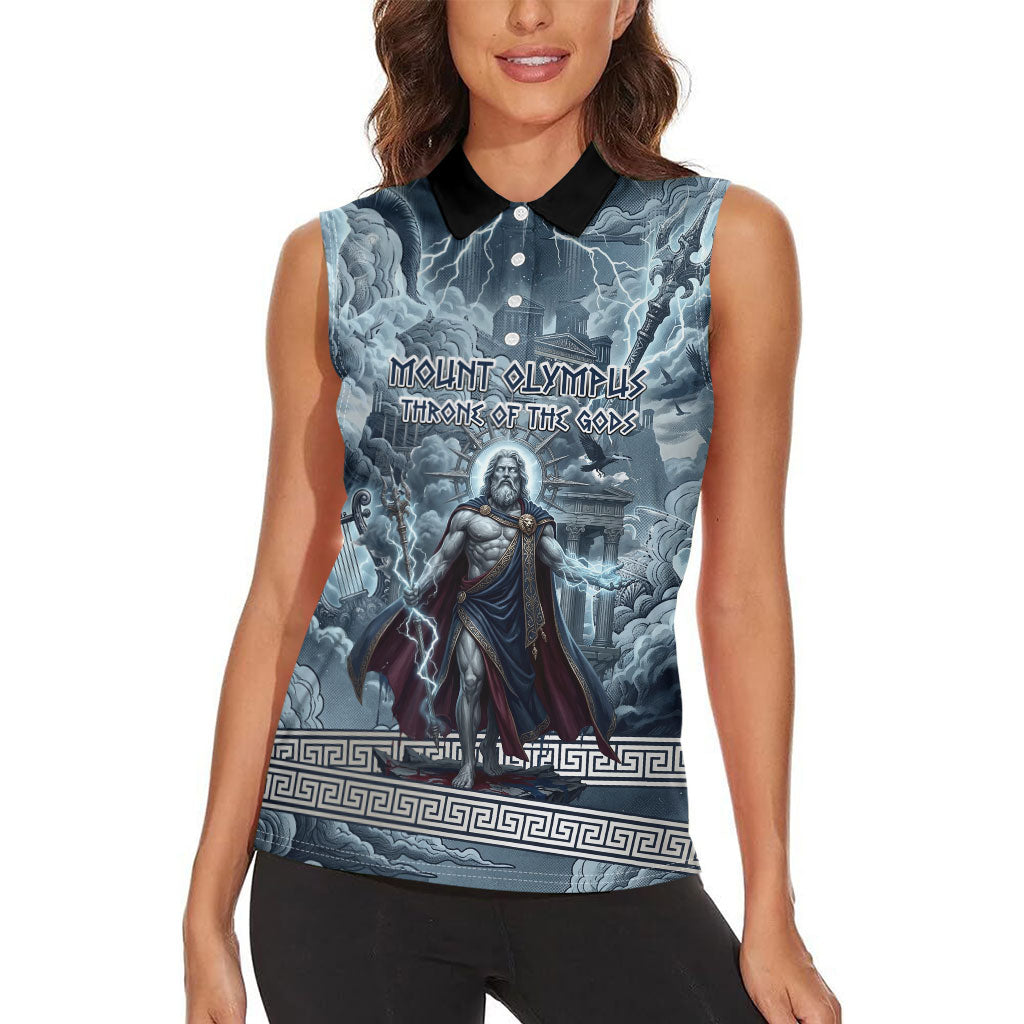 Mount Olympus Women Sleeveless Polo Shirt Throne Of The Twelve Gods Greek Mythology