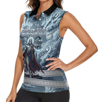 Mount Olympus Women Sleeveless Polo Shirt Throne Of The Twelve Gods Greek Mythology