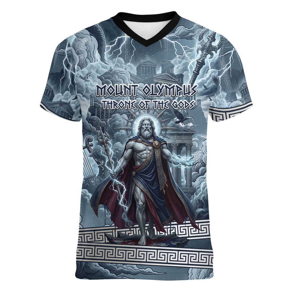 Mount Olympus Women V-Neck T-Shirt Throne Of The Twelve Gods Greek Mythology